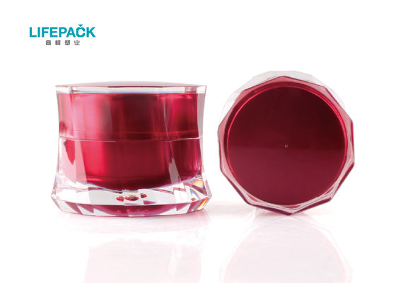 El tarro poner crema vacío de acrílico 50g de la capa doble con la falda de lujo formó estilo
