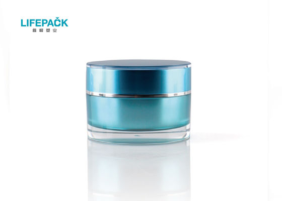 tarros cosméticos de lujo azules 50ml para los cosméticos, envases vacíos del maquillaje del cilindro