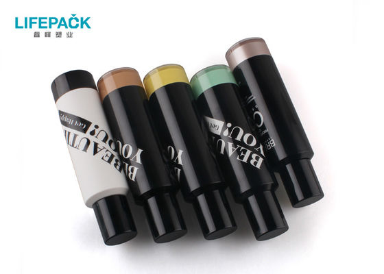 Botellas cosméticas privadas de aire blancas negras del cilindro 35ml para la fundación líquida