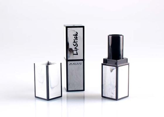Envases de la barra de labios/tipo vacíos blancos y negros tubos del cuadrado del protector labial