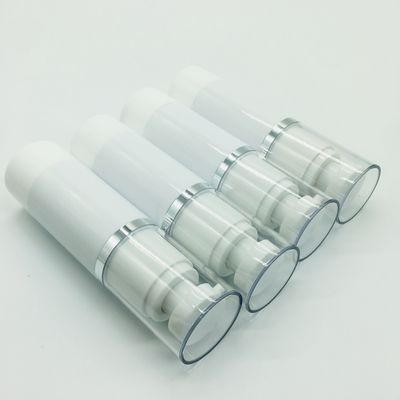 La bomba privada de aire de la impresión de seda embotella 50ml/las botellas de la bomba del plástico transparente del cilindro